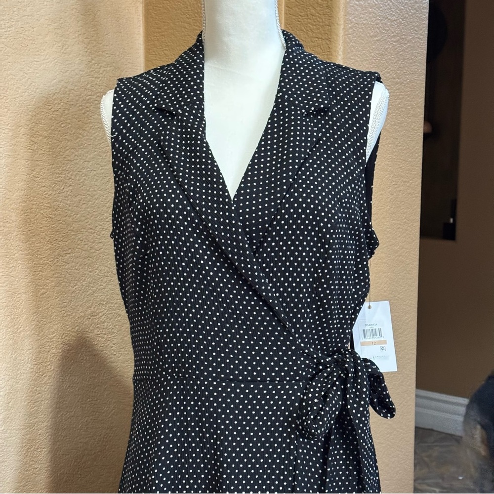 Dkny Women's Printed Tie-Waist Sleeveless A-Line Dress NWT - Picture 8 of 10